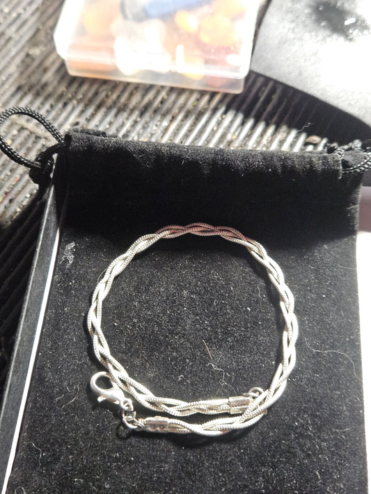 Hand Braided Silver Bracelet