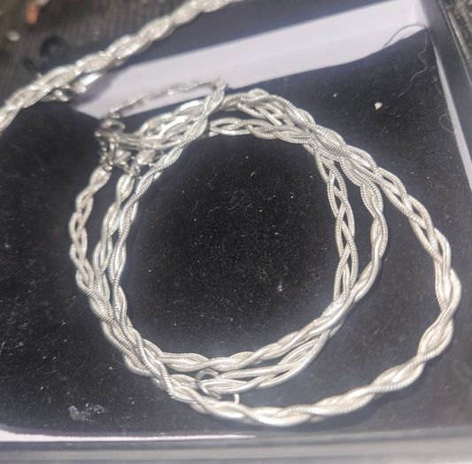 Hand Braided Silver Necklace
